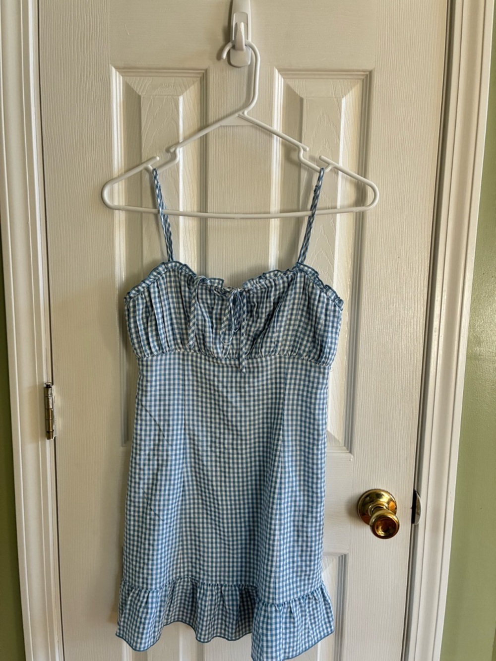 La Hearts Blue and White Gingham Cami Top